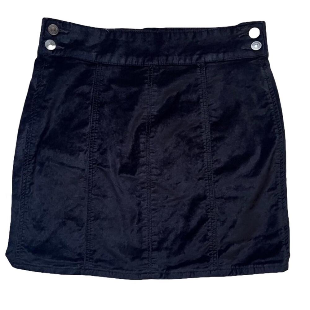 Free People Black Retro Velvet Mini Skirt Size Medium